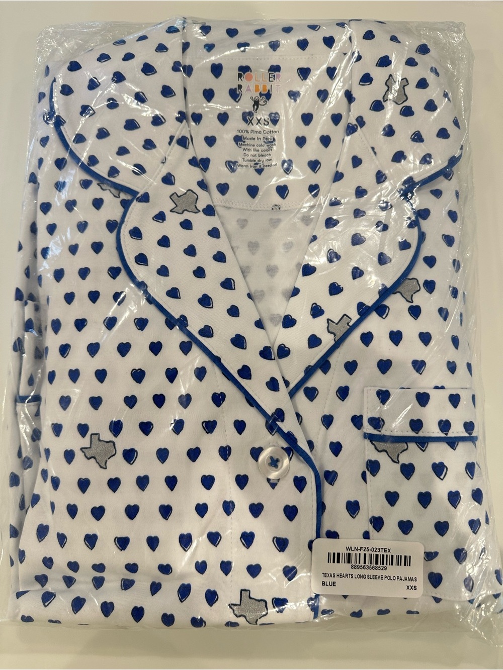 Roller Rabbit Texas Hearts Long Sleeve Pajamas Set .